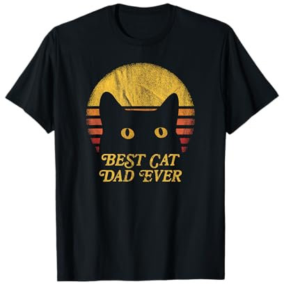 Vintage Retro Best Cat Dad Ever années 80 T-Shirt