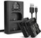 CELLONIC, Batería para Cámara, Compatible con Blackmagic Pocket Cinema 4k, Canon LP-E6NH (7.4V, 2000mAh) 2 Unidades + Cargador Dual
