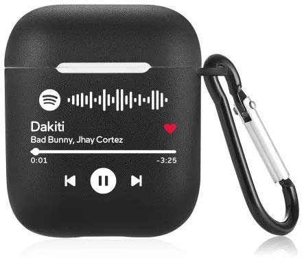 Personalisierte Airpods Hülle 2&1 mit Eigener Musik Spotify Code Bedrucken Silikon Stoßfest Tragbar Airpods Case Schutzhülle Geschenk Freund Frauen Mann Geburtstag Weihnachten Valentinstag
