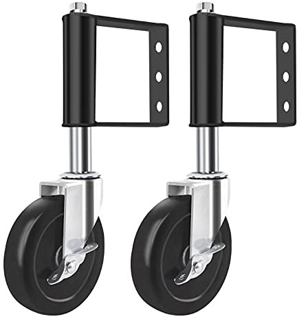 2PCS Federbelastete Torrollen Lenkrolle Tor Stützrolle Schwerlastrollen Lenkrollen Torlaufrolle Gefedert Laufrolle bis zu 220lbs Tragen, Transportrollen Möbelroller Mit Seitenschlossbremse, 4 Zoll