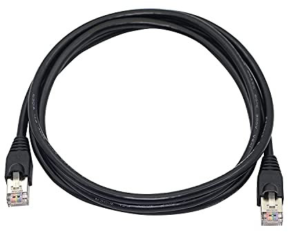 QIANRENON RJ50 10P10C Cat 5E 26AWG Kabel Stecker auf Stecker, modularer Kristallstecker mit Abschirmsteckern für Laserdrucker, industrielle Steuergeräte, 1.5 m (5ft)