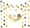 5 Stücke Sternengirlande Gold,Papiergirlande mit Goldenem Reflective,Stern Papier Girlande Deko,zum Aufhängen, Dekoration für Hochzeit, Geburtstag, Weihnachten, Festival, Party (Gold)