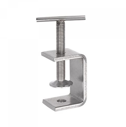 sourcing map Stainless Steel C-Clamp, 47mm Wide Jaw Opening with T-Bar Handle for Woodworking Welding Building