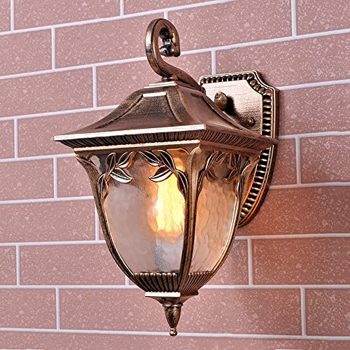 Jadssox Vintage Außenwandleuchte Bronze Wandlaterne Außen Coach Lampe, IP55 Wasserdichte Wandleuchte Aluminium Verandaleuchten mit Wasserglas für Terrasse Terrasse Balkon Garage