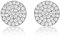 Diamond Treats Funkelnde Scheiben-Ohrringe mit Cubic Zirkonia Steinen in 925 Sterling Silber, runde Silberohrringe für Damen und Mädchen, süße Ohrstecker Silber 925