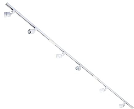 Kitchen Track Light Kit with Soho GU10 Spotlight Fixture & LED Bulbs Litecraft (White, 3M 6 Light)