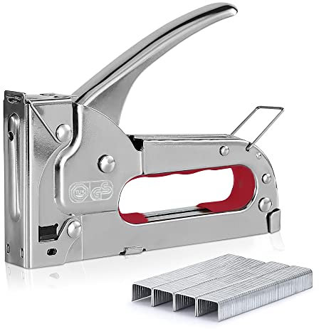 Staple Gun Heavy Duty Nail Gun Cordless with 500 Staples, for Upholstery, Carpentry, Crafting, Material Repair, Furniture, DIY