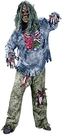 shoperama Zombie Deluxe 3D Kostüm für Herren und Teenager Halloween Horror The Walking Dead, Größe:M/L