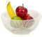 Lifestyle & More Moderner Obstkorb aus Metall, Weiß Obstschale doppelwandig, Obstaufbewahrungskorb, Multifunktionaler Obstkorb 25x13 cm