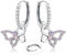 LOLIAS 925 Sterling Silver Stern Ohrringe Ohrhänger Baumeln für Damen Mädchen Bunte Funkelnde Schmetterlings Herz CZ Charme Kleine Tropfenohrringe Hypoallergene Silber Huggie Creolen