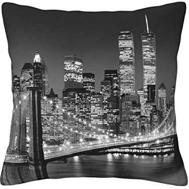 New York Kissenbezug, quadratisch, weich, für Couch, Schlafzimmer, Sofa, Wohnzimmer, Bett, Stuhl, solide