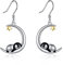 Pinguin Ohrringe für Damen Sterling Silber Pinguin auf Mond Weihnachts Schmuck Geschenke für Frauen