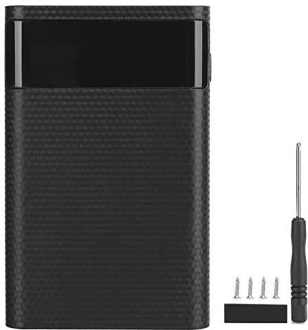 KA4 Hochwertiges, Tragbares DIY Normal Battery Box Power Bank 30000 ABS 4 X DIY No Welding Mobile Power Case Kit Zum Aufladen (Schwarz)