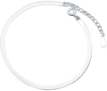 BEDT Charm-Armband Oder Fußkette Aus 925er Sterlingsilber Für Frauen, Verstellbare Schlangenknochenkette, Edles Schmuckdesign