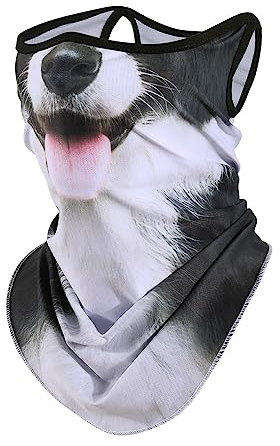 WTACTFUL Schlauchschal Motorrad Halstuch mit Ohrschlaufen Sonnenschutz Atmungsaktiv Sommer Sturmhaube Multifunktionstuch für Damen und Herren Border Collie