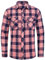 J.VER Karohemd Herren Hemd Casual Trachtenhemd Langarm Oktoberfest Winter Bügelfreie Baumwollhemden mit Brusttasche,Rosa,L