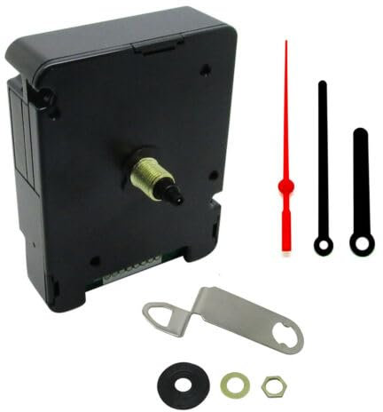Silent Battery Operated Automic UK Radio Controlled Clock Movement Mechanism/Motor Quartz MSF Signal (1, 80mm Black Plastic Hands)
