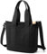 YILCER Tragetasche mit mehreren Taschen und Reißverschluss, japanische handgefertigte Handtasche aus Segeltuch mit Fächern, Multifunktions-Umhängetasche für Damen, Schule, Arbeit, Reisen, Schwarz,