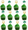 ALEGRE 24 Stück Glück Kleeblatt Cupcake Topper St. Patrick's Day Tortendekoration, Glitzer Hufeisen Muffin Deko Party Kuchen Deko für Babyparty, Geburtstag