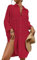 Bsubseach Swimsuit Coverup for Women Bathing Suit Blouse Button Down Shirt Dresses Swiss Dot Wear Red