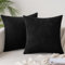 Slozzi 2er Set Kordsamt Kissenbezug Schwarz 50x50cm Kissenbezüge Kissenhülle Sofakissen Dekokissenbezug Couchkissen Weich für Sofa Schlafzimmer Wohnzimmer Balkon