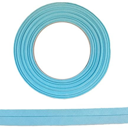 ME:NaMa Schrägband aus 100% Baumwolle - 10 m x 18 mm (gefalzt) - Hochwertiges Einfassband, Baumwollband, Schrägband - Ideal zum DIY-Nähen - In Belgien hergestellt, auf Einer Rolle (Türkis)