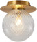 Lustre moderne, Plafonnier rond à base de laiton doré, boule de verre minimaliste moderne, montage semi-encastré, luminaire de diamètre for couloirs, balcons, foyer