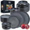 Moritz & Moritz SOLID 36-tlg Steinzeug Geschirr Set 12 Personen - Geschirrset 12 Personen aus je 12 Dinner Teller, Kleine Teller, Tiefe Teller