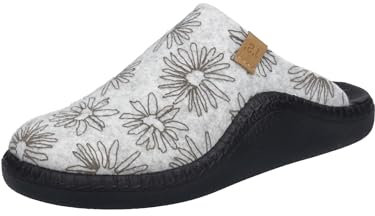 Josef Seibel Damen Pantoffeln Monaco D 04,Weite F 1/2 (Schmal),Pantoletten,Latschen,Schlappen,gaeste-Hausschuhe,Offwhite-Kombi,38 EU