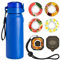 Alpha Fit Borraccia sportiva da 730 ml, compatibile con Air Up Pods, in acciaio inox, isolata, con cannuccia, colore blu assoluto + 5 cialde