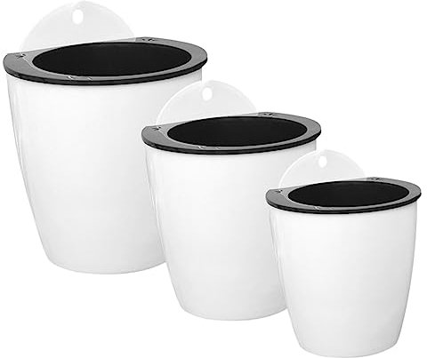 Yardenfun 3pièces Pot De Fleurs Suspendu à Absorption Automatique Coton Jardinière Murale Hydroponique avec Panier Fixe Et Corde Blanc pour Décoration Intérieure Et Extérieure