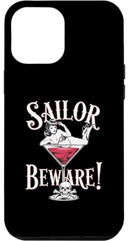iPhone 14 Plus Sailor Beware Pin Up Girl Martini Glass Vintage Retro Case