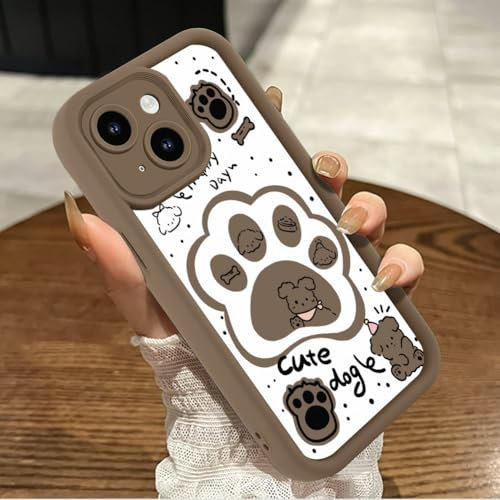 Genmoral Kompatibel mit iPhone 7/8/SE 2020 11,9 cm (4,7 Zoll), Matte Hülle, Hunde-Fußabdrücke, Muster, stoßfest, weiche TPU-Schutzhülle, für Damen und Mädchen, Kratzfeste Handyhülle