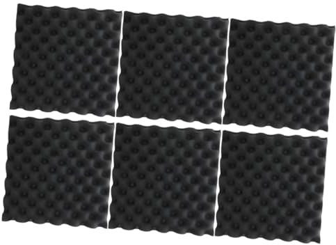 ifundom Akustik Matten 6st Schalldämmende Baumwolle Lautsprecher Schalldiffusor Schallabsorbierende Platte Subwoofer-isolationspad Studiomonitor-pads Isolationspads Schallabsorbierende Baumwolle Black