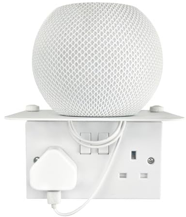 Double Socket Shelf - Space-Saving Wall Holder for Smart Home Devices & Phones | Quick Install with Included Hardware | Perfect for Kitchen, Bedroom, or Anywhere You Need Extra Space