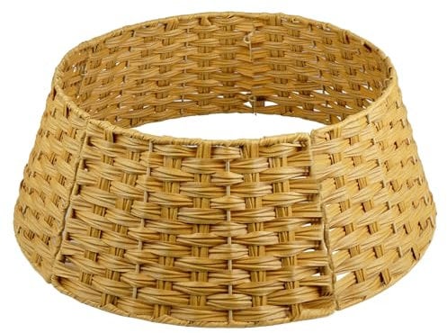 Truevaste Rattan Weihnachtsbaumrock, Abdeckung für den Christbaum Ständer Abnehmbar, Weihnachtsbaum Kragen Tannenbaum Rock aus Ø 60 cm, Abdeckung für Christbaumständer Korb