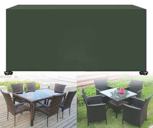 nvdsivee Garden Furniture Cover Waterproof Outdoor Table Chair Sofa Cover Rectangular Windproof Anti-UV Furniture Set Covers Large Heavy Duty 420D Oxford Fabric Table Cover Green 240x180x90cm