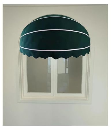 Toldo semiesférico plegable manual para puerta con toldos curvados de lona para patio, estilo cúpula, toldo de ventana, toldo de arco para ventana, puerta, toldo de 53.1 pulgadas de diámetro