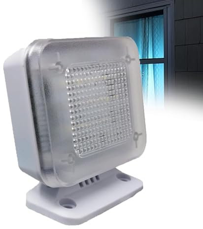 MQDLJSE Simuliertes Fernsehlicht mit mattierter Linse, Dummy-TV-Simulator, Fernsehsimulator mit 12 LEDs und 4 wählbaren Programmen, energieeffiziente TV-Atrappe mit Timer