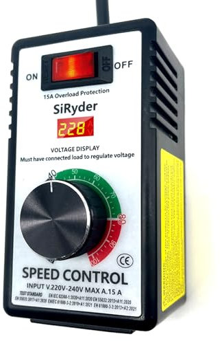 SiRyder Variateur de Vitesse pour Moteur 220V,Regulateur de Tension Protection contre les Surcharges Variateur de Vitesse Moteur pour Meuleuse D'angle,Souffleur,Variateur de Vitesse 4000W