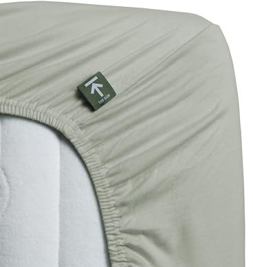 Beddinghouse Jersey - Spannbettlaken für Topper mit Split - 180x200/220 - Graugrün