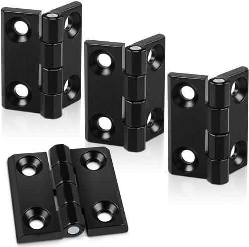 Yeepeo Lot de 4 charnières pliantes noires en alliage de zinc - 40 x 40 x 5 mm - Petites charnières de porte pour portes légères et fenêtres, armoires, boîtes à outils