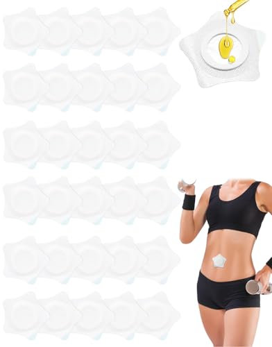 KEMUZ 25 Patchs Autocollants d'Huile de Ricin pour Nombril, Tissu Spunlace Ultra-Absorbant, Cataplasme Détox Ventre, Sans Lavage, Usage Unique (Huile Non Incluse)​