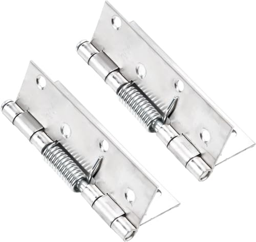 2-teiliges Set mit hochhaltbaren Edelstahl-Federn, selbstschließende Scharniere für Heimwerker (10,2 cm)