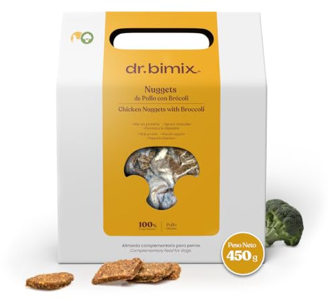 dr. bimix Pack Snacks Naturales Premios de Pollo con Brócoli 450g | Snack natural para perro alto en proteínas y fibras, chuches para perros, golosinas para perro sin aditivos