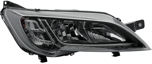 KINGVANS Frontscheinwerfer Rechts für Fiat Ducato Opel Movano 2014–2024 | schwarzes Gehäuse, Beifahrerseite, LED-Tagfahrlicht, mit Stellmotor,für Citroën Jumper Peugeot Boxer