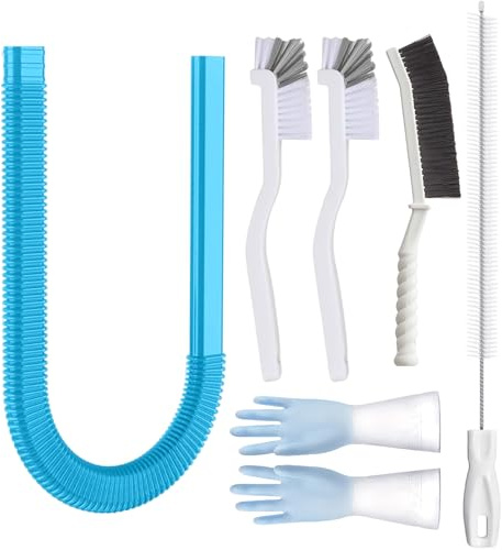 Uoxmiy 6-pack Dryer Vent Cleaner Kit, Universal Tumble Dryer Cleaning Hose Attachment Lint Brush Gloves, Compatible with Most Vacuum Cleaner