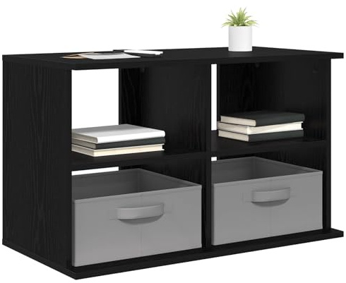 vidaXL TV-Ständer mit Schubladen Schwarz Eichen-Optik 79 x 40 x 48 cm, Wohzimmer, modernes Design, haltbare Materialien, viel Stauraum für stilvolle und funktionale Räume, 5 Einheiten