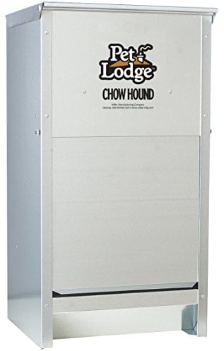 Pet Lodge® Automatic Dog Feeder | Chow Hound Outdoor Pet Feeder | Tough Galvanized Steel | Made in USA (25 lb)