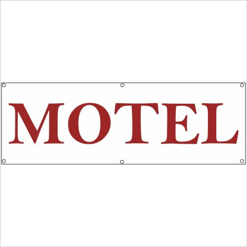 Indigos UG - Plane wasserdicht Gerüstplane - p090 - MOTEL - Banner - 200 cm x 67 cm - Baustelle, Garten, Zaun oder Veranstaltung im Sommer - Werbeplane, Werbung